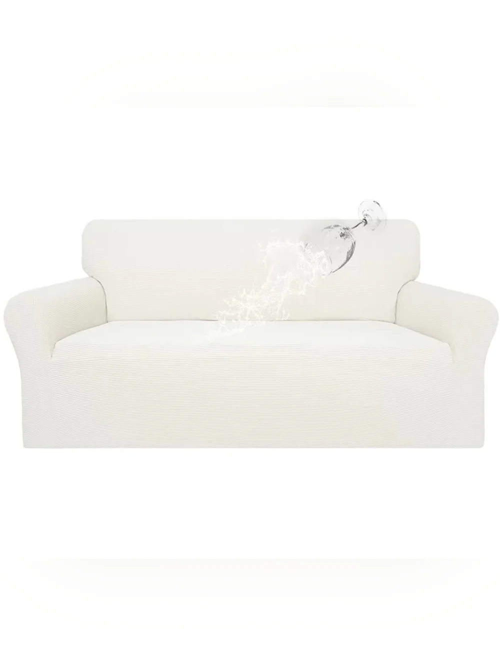 Classic Stretch Waterproof Oversized Sofa Slipcover in Cream
